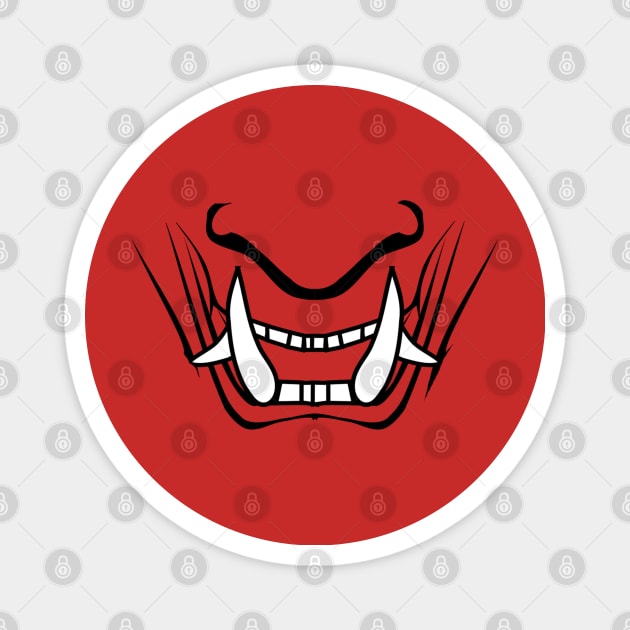 Oni Mouth mask Magnet by Lukasking Tees